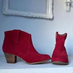 Red western Aldo boots...worn once genuine suede